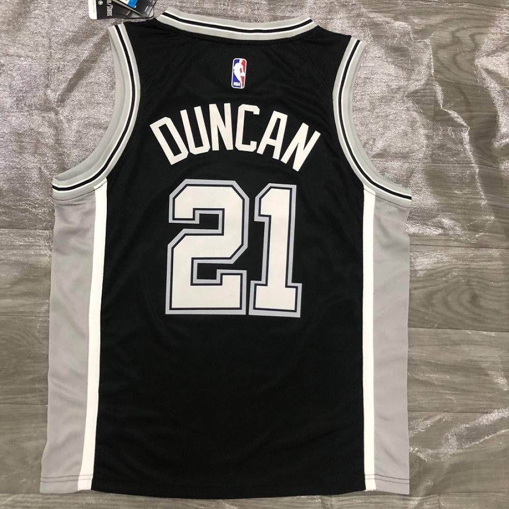 Men's San Antonio Spurs Tim Duncan #21 Black 2020/21 Swingman Jersey - Icon Edition-Pro Kit Vault | Brand New 26/27 Sports Jerseys